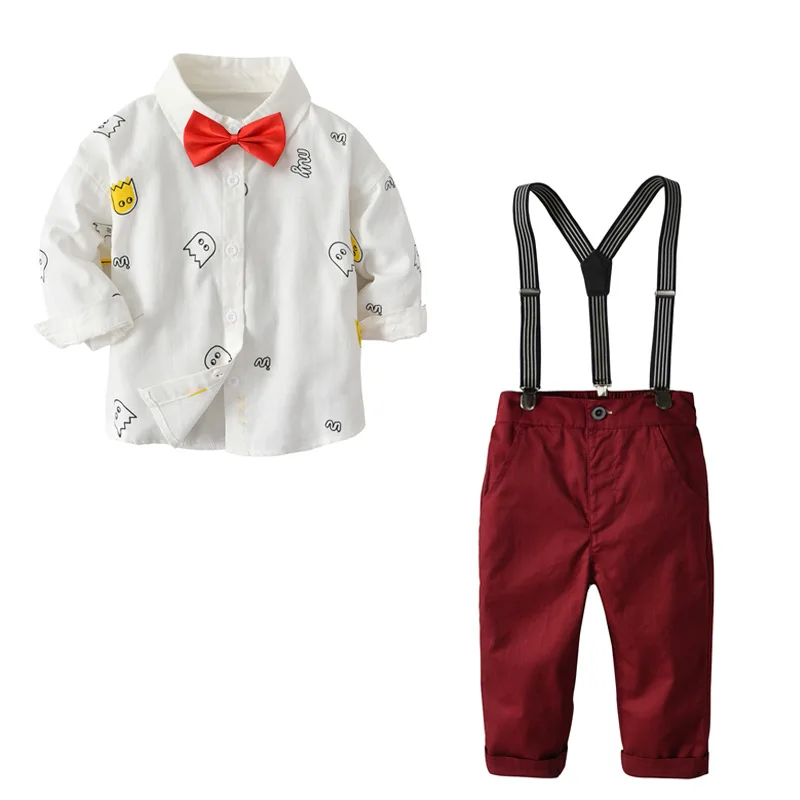 Boys Child Western Party Bow Tops Red Color Overall Pants Outfits Cute Cartoons Autumn Kids New Fashion 3pcs Sets Clothing
Boys Child Western Party Bow Tops Red Color Overall Pants Outfits Cute Cartoons Autumn Kids New Fashion 3pcs Sets Clothing