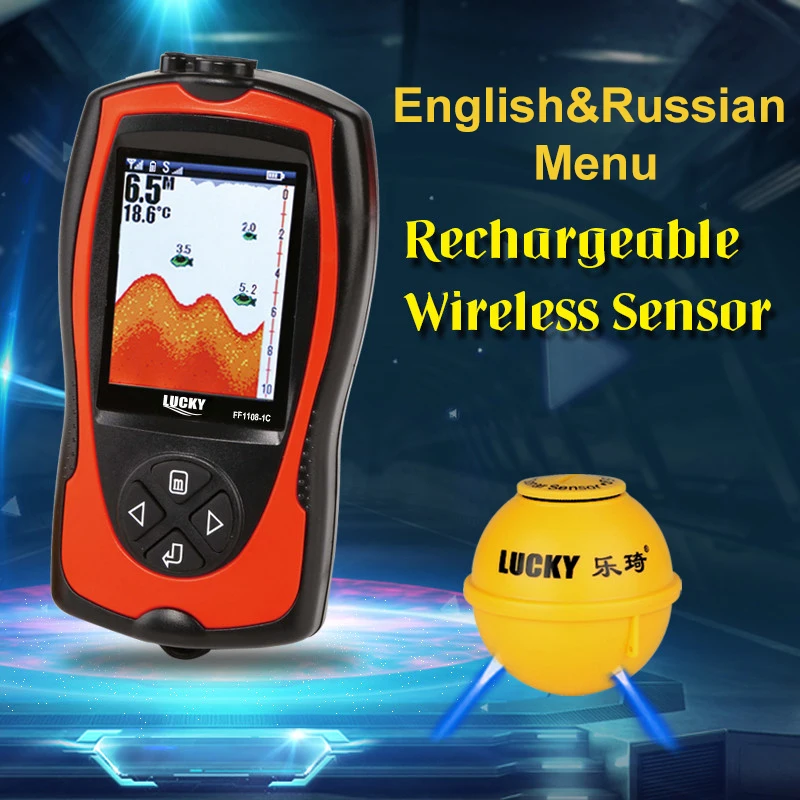 LUCKY FF1108-1CWLA FF1108-1CW Rechargeable Wireless Fish Finder Sonar Russian Language Sensor Waterproof LCD For Fishing A5
LUCKY FF1108-1CWLA FF1108-1CW Rechargeable Wireless Fish Finder Sonar Russian Language Sensor Waterproof LCD For Fishing A5