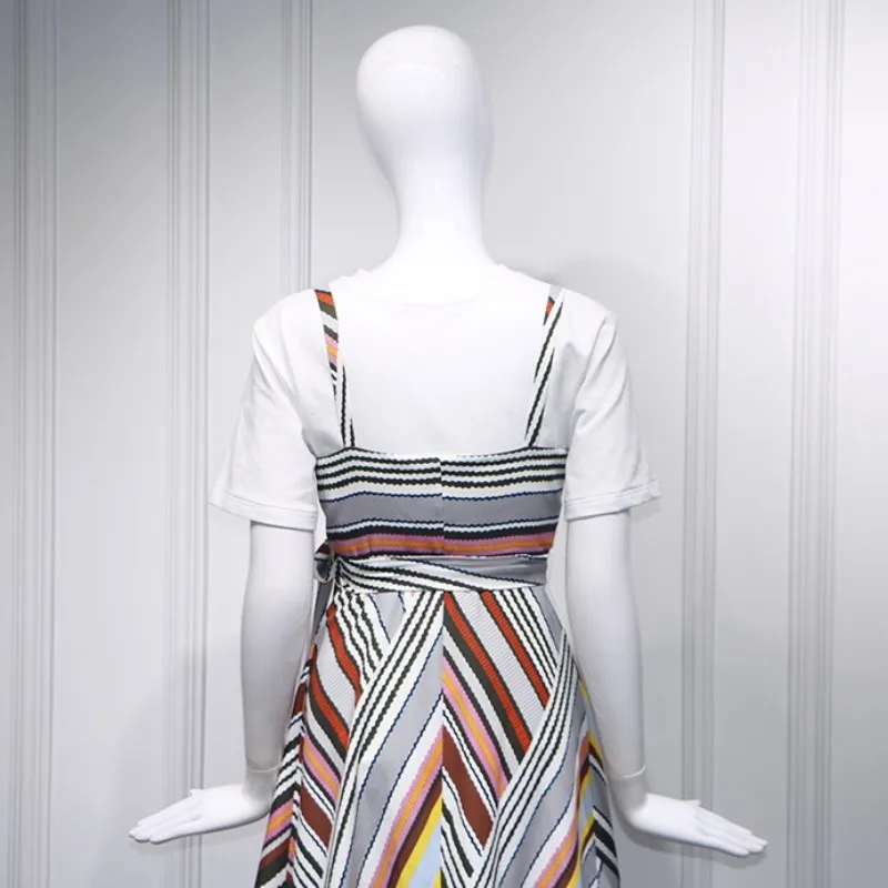 2021 New Summer Boho Striped Patchwork V-Neck Spaghetti Strap Maxi Dresses Women Fashion Casual Sleeveless Party Long Dress Lady
2021 New Summer Boho Striped Patchwork V-Neck Spaghetti Strap Maxi Dresses Women Fashion Casual Sleeveless Party Long Dress Lady