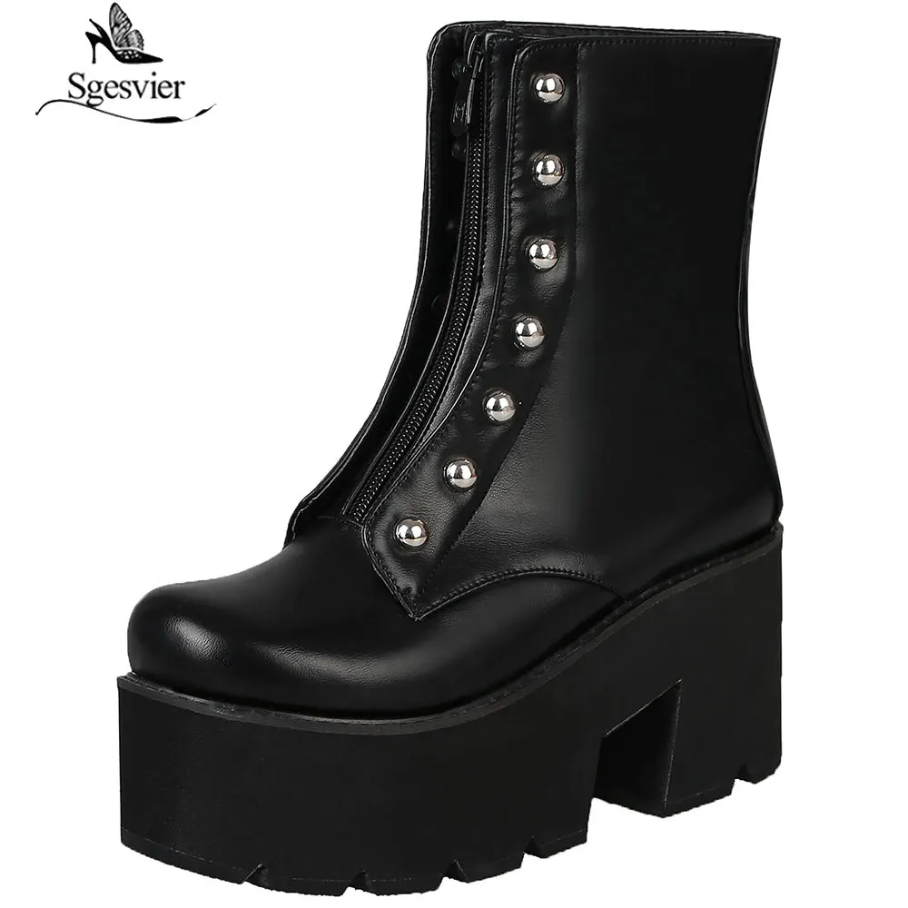 Sgesvier 2019 Fashion Platform Boots Women Retro Autumn PU Leather Thick Heel Ankle Boots for Women Soft Martin Shoes Ladies
Sgesvier 2019 Fashion Platform Boots Women Retro Autumn PU Leather Thick Heel Ankle Boots for Women Soft Martin Shoes Ladies