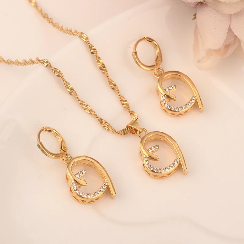 gold Necklace Earring Set Women Party Gift crystal love heartJewelry Sets daily wear mother gift DIY charms women girls Jewelry
gold Necklace Earring Set Women Party Gift crystal love heartJewelry Sets daily wear mother gift DIY charms women girls Jewelry