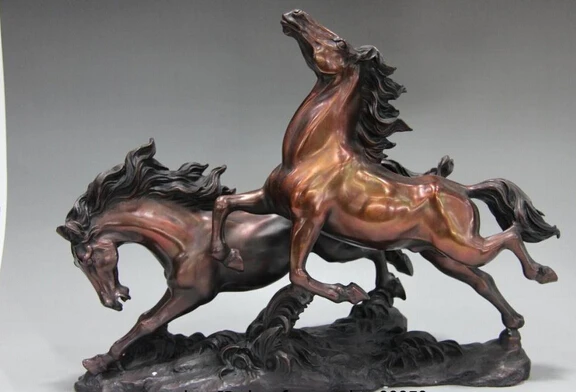 bi001668 14 China Royal Pure Red Copper Bronze Feng shui Lucky Two War Horse Steed Statue
bi001668 14 China Royal Pure Red Copper Bronze Feng shui Lucky Two War Horse Steed Statue