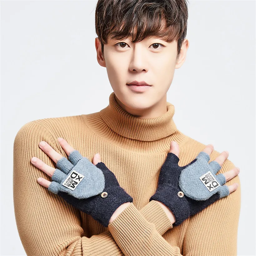 Male Fingerless Gloves Men Winter Exposed Finger Mittens Knitted Warm Flip Half Finger Gloves High Quality
Male Fingerless Gloves Men Winter Exposed Finger Mittens Knitted Warm Flip Half Finger Gloves High Quality