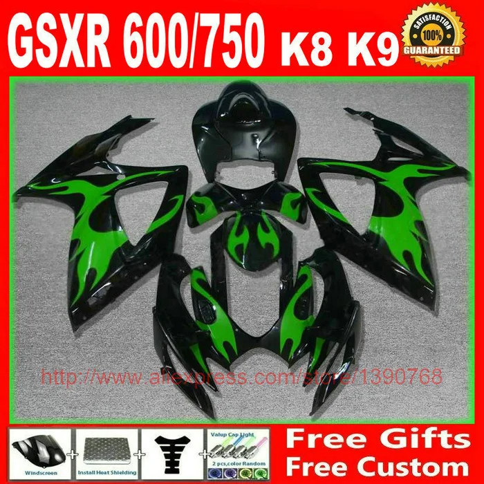 Новинка! Обтекатели для Suzuki 2008 2009 2010 GSXR 600 750 green flames in black обтекатель кузова K8 K9 08 09 10 GSXR 600 750 TY5
Новинка! Обтекатели для Suzuki 2008 2009 2010 GSXR 600 750 green flames in black обтекатель кузова K8 K9 08 09 10 GSXR 600 750 TY5