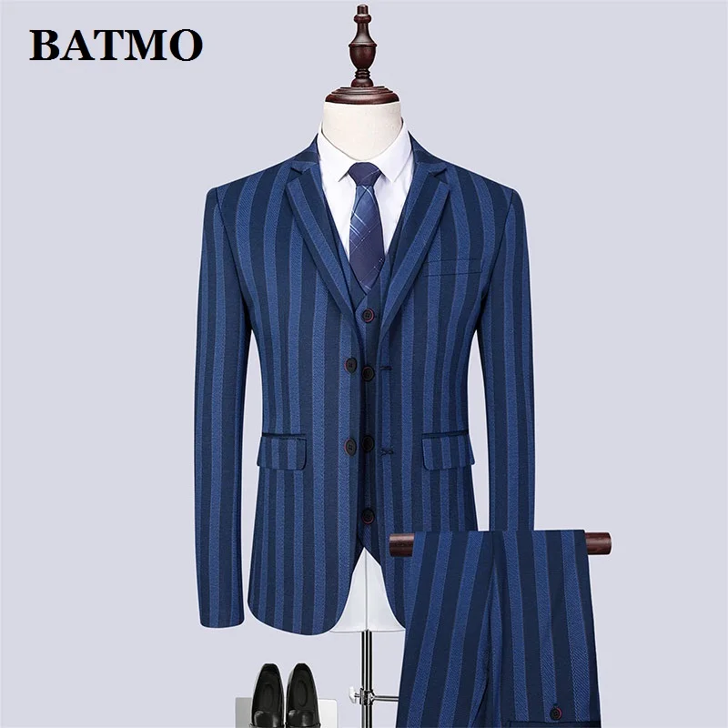 Batmo 2019 Новое поступление весенние высококачественные полосатые повседневные синие костюмы для мужчин, свадебное платье, большие размеры ис...
Batmo 2019 Новое поступление весенние высококачественные полосатые повседневные синие костюмы для мужчин, свадебное платье, большие размеры ис...