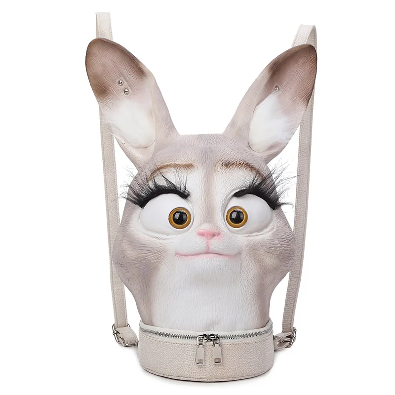 Fashion hiphop Personality 3D Solid lifelike Rabbit Head Bunny Animal backpack Halloween Cool Travel Soft School Bags Teenage
Fashion hiphop Personality 3D Solid lifelike Rabbit Head Bunny Animal backpack Halloween Cool Travel Soft School Bags Teenage