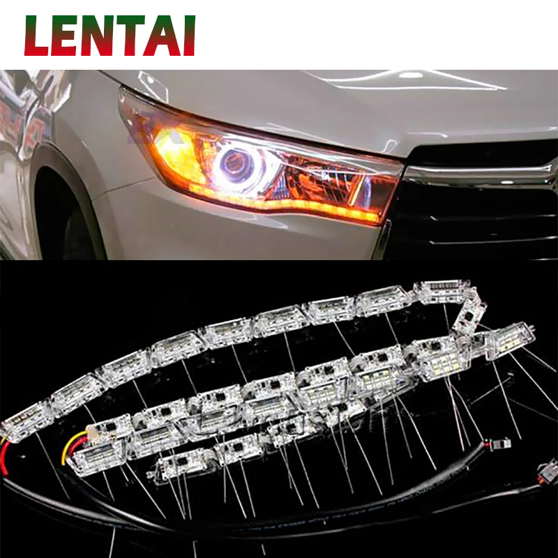 LENTAI 1Set Cool Car LED Strip Lamp DRL lights 12V White+Yellow turn signal For Lada Toyota Corolla Avensis RAV4 Auris Honda
LENTAI 1Set Cool Car LED Strip Lamp DRL lights 12V White+Yellow turn signal For Lada Toyota Corolla Avensis RAV4 Auris Honda