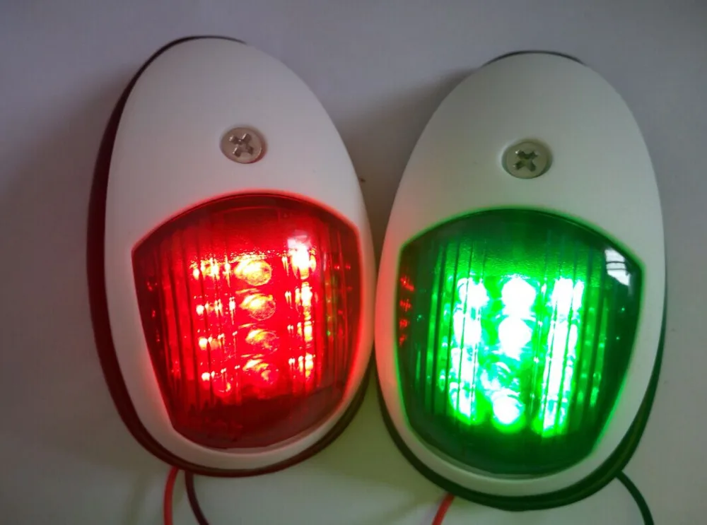 Boat Yacht Navigation Light 12/24V LED Bow Light White Plastic One Pair Marine Light
