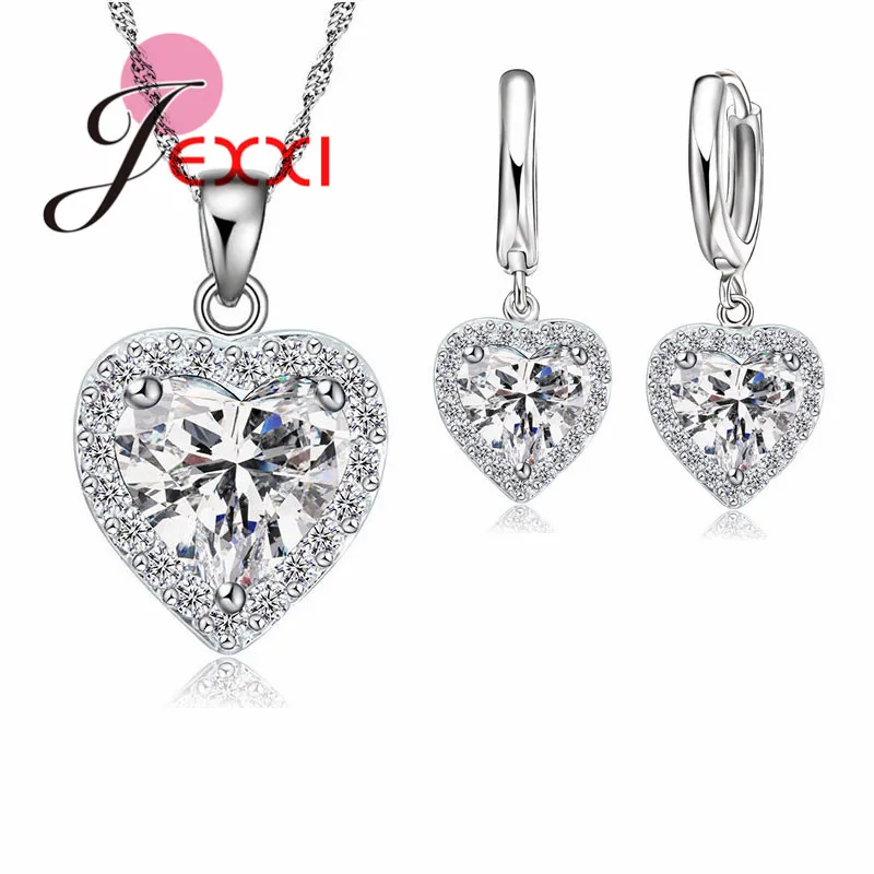 New Arrival Jewelry Sets 925 Sterling Silver Heart Fashion Wedding Jewelrys Earrings Pendant Necklaces
New Arrival Jewelry Sets 925 Sterling Silver Heart Fashion Wedding Jewelrys Earrings Pendant Necklaces