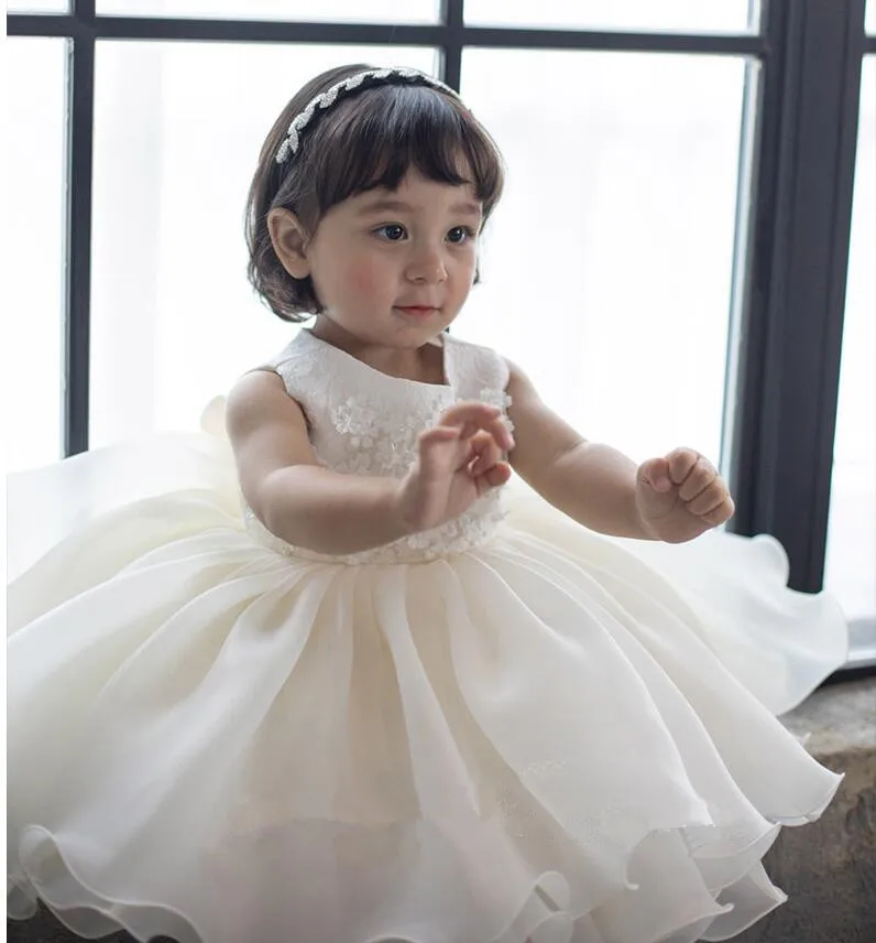Платье для маленьких девочек с аппликацией фатиновое детское платье принцессы