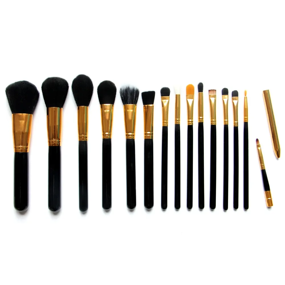 15pcs Hot Sale Makeup Brushes Set Powder Foundation Eyeshadow Eyeliner Lip Brush Tool Black and Gold #B155
15pcs Hot Sale Makeup Brushes Set Powder Foundation Eyeshadow Eyeliner Lip Brush Tool Black and Gold #B155