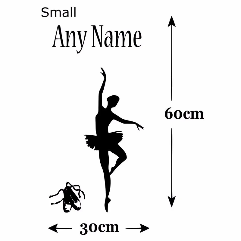 New Elegant Personalized Ballerina Vinyl Wall Sticker Any Name Bedroom Kids Art Decal Gift Living Room Decor Home | Дом и сад