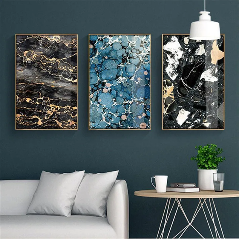 HAOCHU Nordic Modern Abstract Realistic Marble Lines Blue Black Personality Home Decoration Canvas Oil Painting Hotel Poster Art
HAOCHU Nordic Modern Abstract Realistic Marble Lines Blue Black Personality Home Decoration Canvas Oil Painting Hotel Poster Art