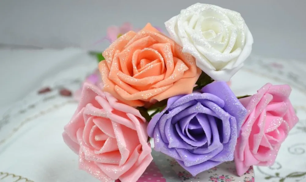 5-6CM Artificial Floral Foam Real Touch Glitter Roses,Wire Stem,Bridal Bouquet Supplies,Wedding Decorations Hanging Flower Ball
5-6CM Artificial Floral Foam Real Touch Glitter Roses,Wire Stem,Bridal Bouquet Supplies,Wedding Decorations Hanging Flower Ball
