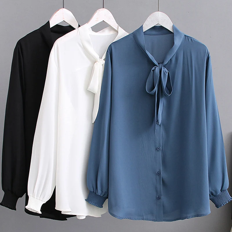 Женские шифоновые блузки 2x L-5XL, летние повседневные рубашки с длинным рукавом и бантом, белые свободные блузки больших размеров с подставко...
Женские шифоновые блузки 2x L-5XL, летние повседневные рубашки с длинным рукавом и бантом, белые свободные блузки больших размеров с подставко...