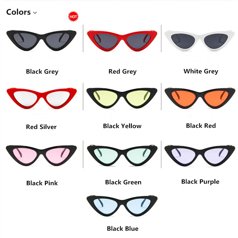Женские солнцезащитные очки в ретро-стиле с треугольным кошачьим глазом