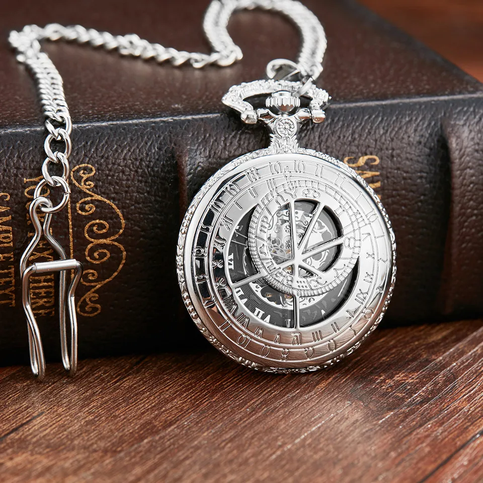 Unique Silver Hollow Mechanical Pocket Watch Doctor Who Roman Numerals Dial Skeleton Hand Wind Mechanical Pocket Watch FOB Chain
Unique Silver Hollow Mechanical Pocket Watch Doctor Who Roman Numerals Dial Skeleton Hand Wind Mechanical Pocket Watch FOB Chain