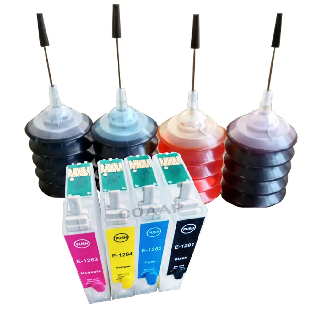 T1281 T1282 T1283 T1284 compatible Ink cartridges for Stylus SX125 SX130 SX445W Printer
T1281 T1282 T1283 T1284 compatible Ink cartridges for Stylus SX125 SX130 SX445W Printer