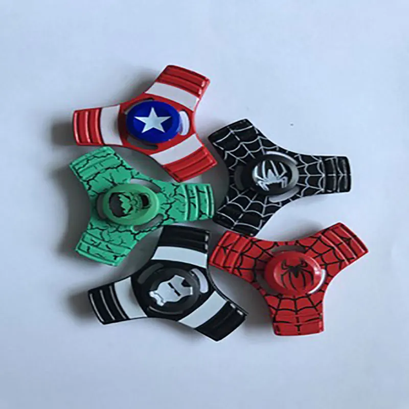 Bullet-hopping gyroscope three-leaf alloy fingertip Spider-Man American Captain Shield Superman Hulk finger | Игрушки и хобби