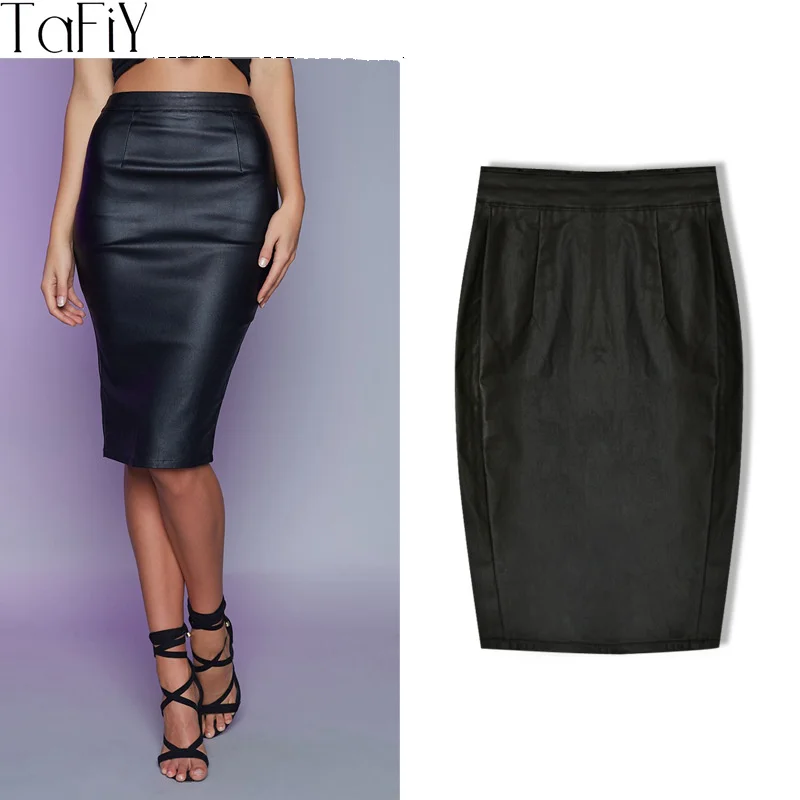 TaFiY 2017 Fashion High Waist faux leather Skirt Black Pencil Skirts Coated Cotton Skirt Back Slit Stretch Summer Midi skirt
TaFiY 2017 Fashion High Waist faux leather Skirt Black Pencil Skirts Coated Cotton Skirt Back Slit Stretch Summer Midi skirt