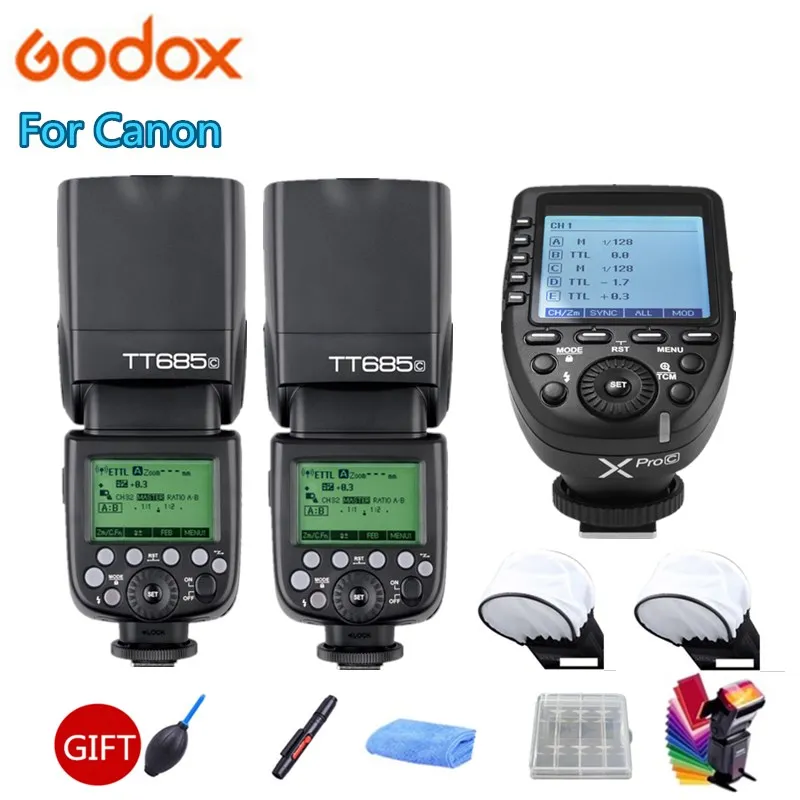 Godox TT685 TT685C Camera Flash Speedlite 2.4G Wireless TTL HSS + Xpro-C Transmitter Trigger For Canon 80D 800D 70D 700D 60D
Godox TT685 TT685C Camera Flash Speedlite 2.4G Wireless TTL HSS + Xpro-C Transmitter Trigger For Canon 80D 800D 70D 700D 60D