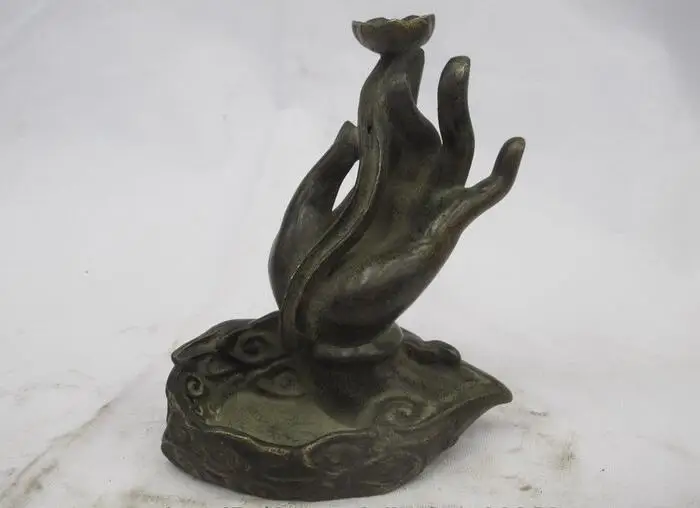 China Tibet old bronze copper Buddhism Buddha Guanyin hand Incense Burner Censer
China Tibet old bronze copper Buddhism Buddha Guanyin hand Incense Burner Censer