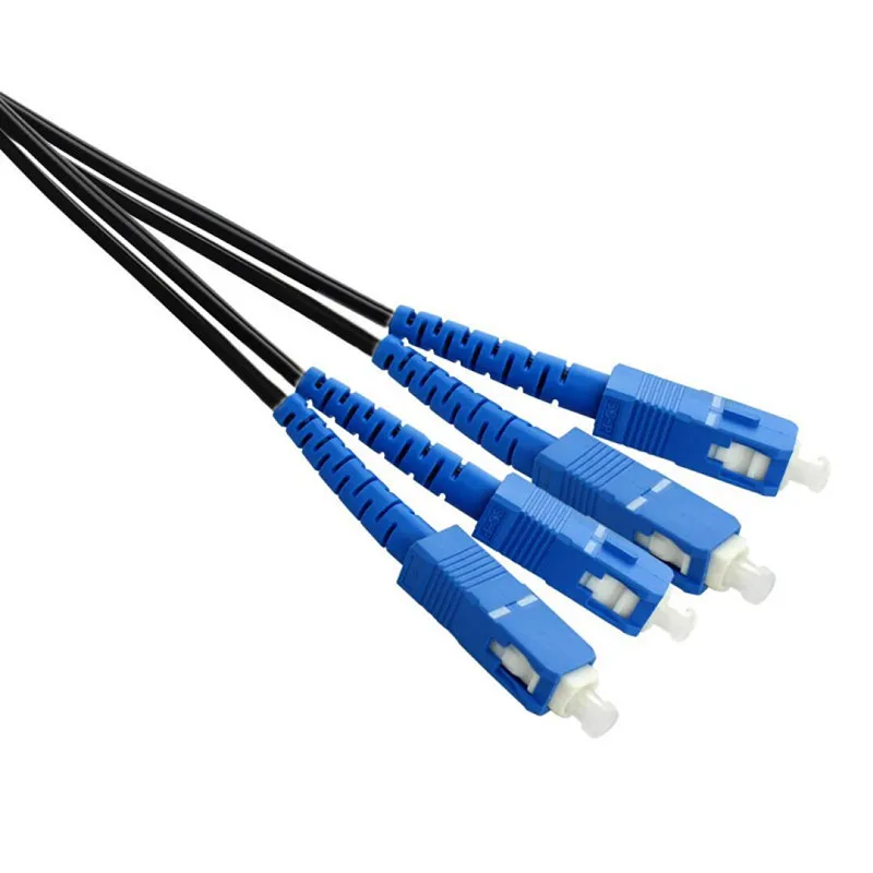 

50M Outdoor SC UPC Drop optic patch cord Cable single mode duplex 4Cores 3 Steel Wire FTTH Drop Fiber Optic Cable jumper cable