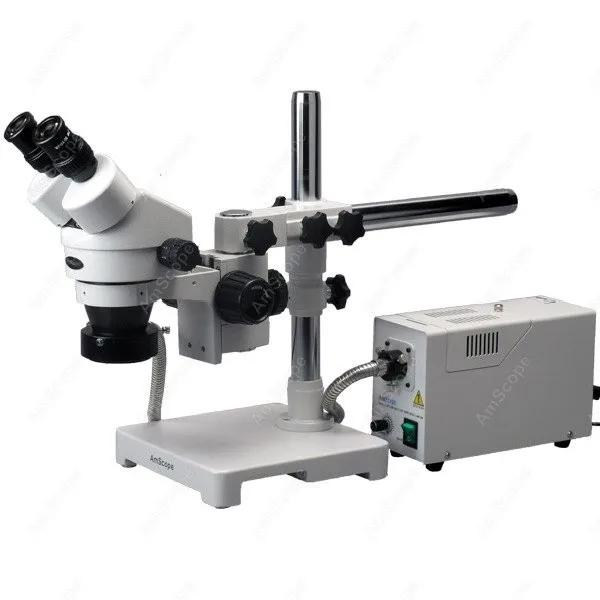 Stereo Boom Microscope--AmScope Supplies 7X-45X Stereo Zoom Boom Microscope + Fiber Optic Ring Light
Stereo Boom Microscope--AmScope Supplies 7X-45X Stereo Zoom Boom Microscope + Fiber Optic Ring Light
