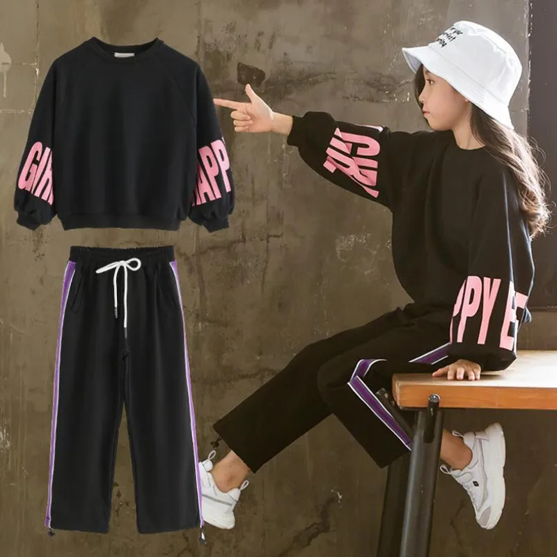 DFXD Big Girls Two Piece Outfits New Children Clothing Letter Pullover Top+Loose Wide Leg Pant Casual Sport Suits Kids Tracksuit
DFXD Big Girls Two Piece Outfits New Children Clothing Letter Pullover Top+Loose Wide Leg Pant Casual Sport Suits Kids Tracksuit
