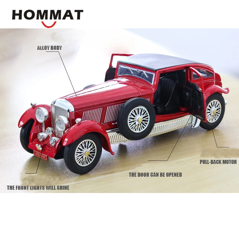 Hommate 1/32 весы Bentley 8-Litre 1930 винтажная модель машины из сплава 1:32 литые Модель