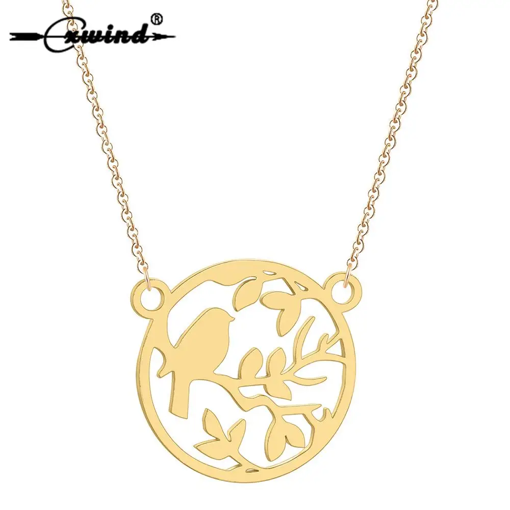 Cxwind Stainless Steel Bird on Branch Charms Pendants Necklaces Fashion Animal Choker Jewelry Women Clavicle Collar Bijoux 
Cxwind Stainless Steel Bird on Branch Charms Pendants Necklaces Fashion Animal Choker Jewelry Women Clavicle Collar Bijoux