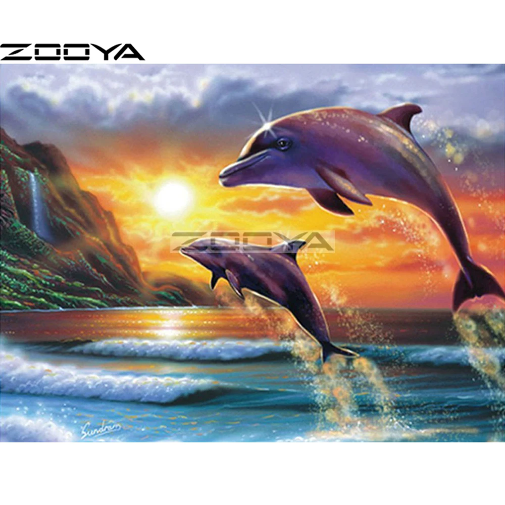ZOOYA Sale Diamond Embroidery Full Round Diamond Pictures Of Rhinestones Dolphin Sunset Full Diamond Painting Cross-Stitch R1901
ZOOYA Sale Diamond Embroidery Full Round Diamond Pictures Of Rhinestones Dolphin Sunset Full Diamond Painting Cross-Stitch R1901