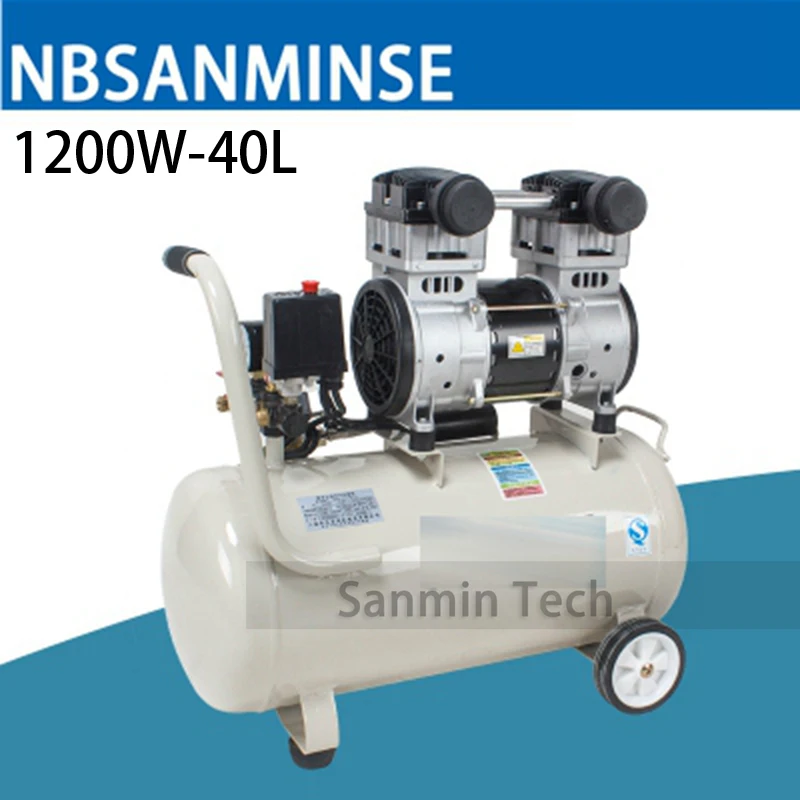 1200W - 40L Mini Air Compressor Oilless High Pressure Mute Design Wood Working Home Application AC220V Sanmin
1200W - 40L Mini Air Compressor Oilless High Pressure Mute Design Wood Working Home Application AC220V Sanmin