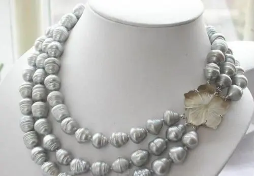 FREE shipping> >>>>triple strandsAAA 11-13mm natural south sea grey baroque pearl necklace 18 inch
FREE shipping> >>>>triple strandsAAA 11-13mm natural south sea grey baroque pearl necklace 18 inch
