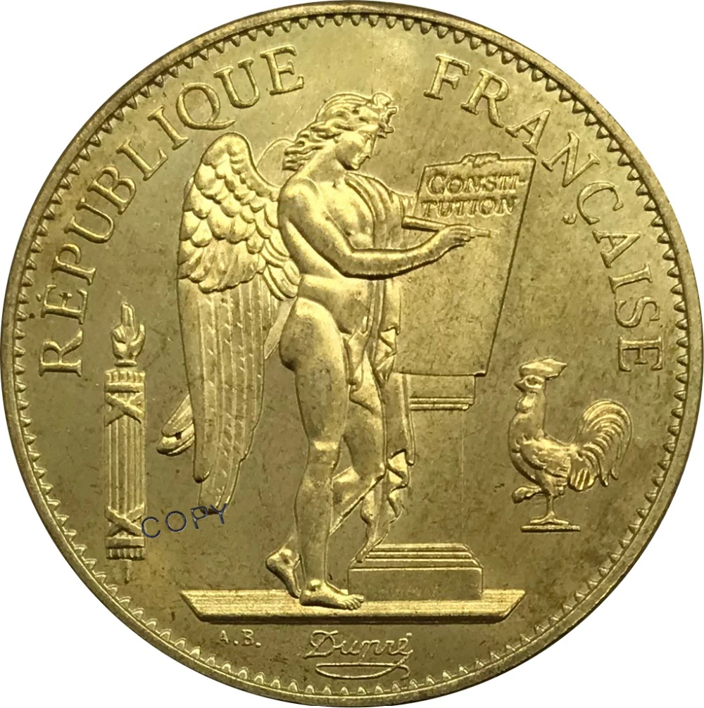

Aliexpress Франция 1889 50 франков Золотая монета латунь Коллекционные вещи копия монеты