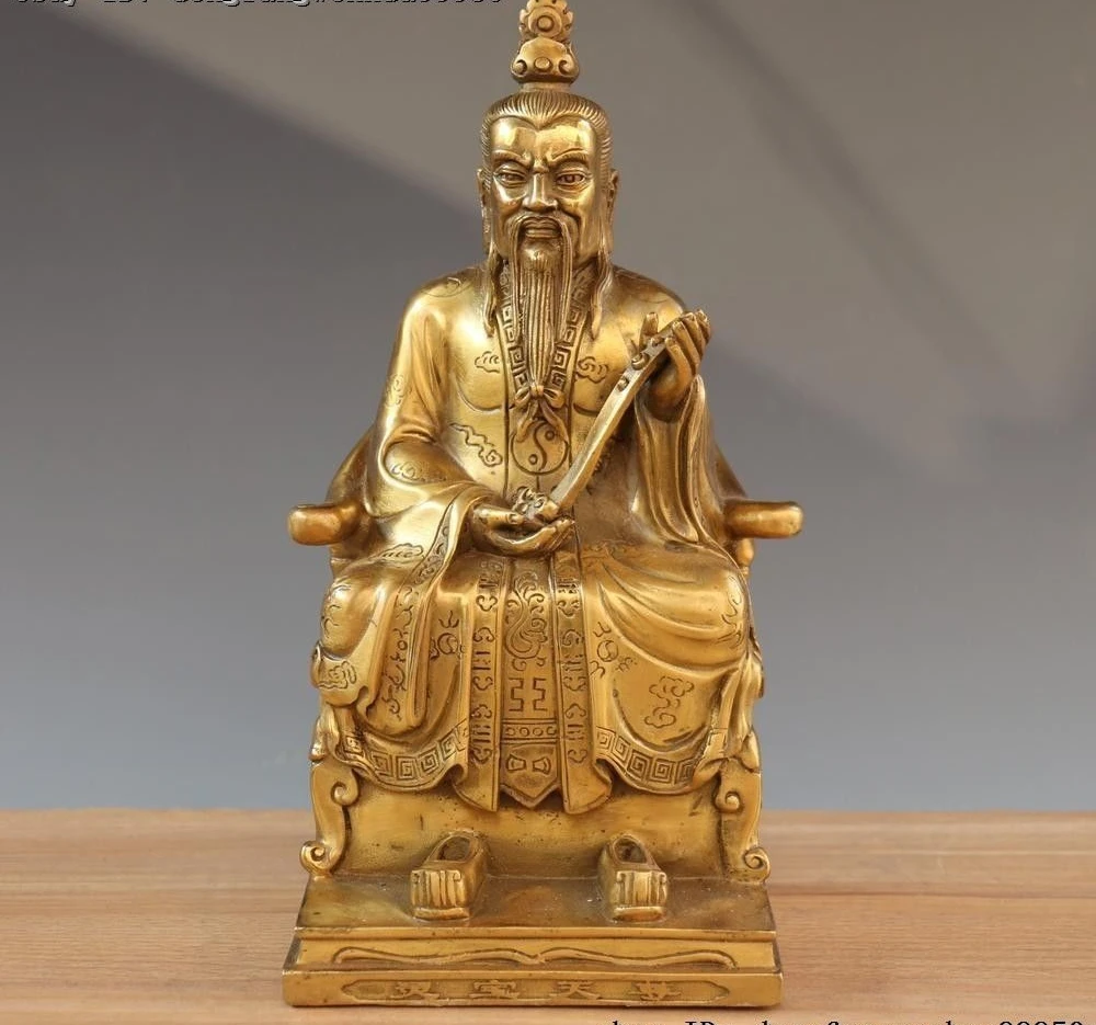 Antique Chinese Taoism Leader Brass Copper TaiShang Laojun God Hold Ru Yi Statue
Antique Chinese Taoism Leader Brass Copper TaiShang Laojun God Hold Ru Yi Statue
