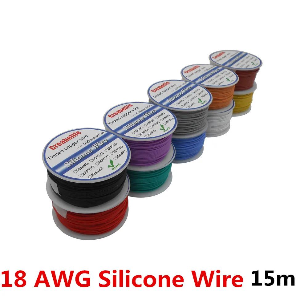 15m 18 AWG Flexible Silicone Wire RC Cable OD 2.3mm Line 10 Colors to Select With Spool Tinned Pure Copper Wire Electrical Wire
15m 18 AWG Flexible Silicone Wire RC Cable OD 2.3mm Line 10 Colors to Select With Spool Tinned Pure Copper Wire Electrical Wire