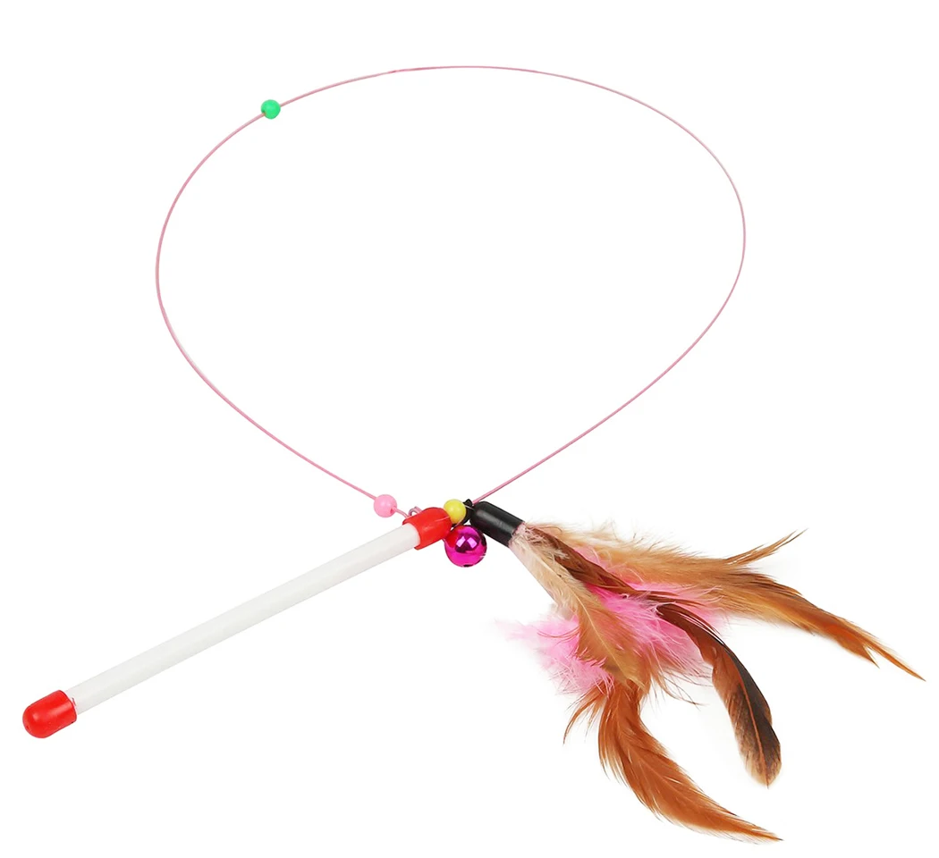 

Cat Teaser Retractable Cat Stick Pet Products Replaceable Feather Head Wand Toys for Cat Kitten Interactive Toy