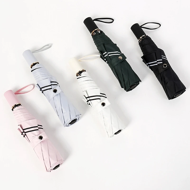 Складной карманный мини-зонт в полоску ультралегкий солнцезащитный Зонт с