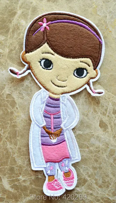 

HOT SALE! ~ 6.9 inch Doc McStuffins in white coat Iron On Patches, sew on patch,Appliques, Made of Cloth,100% Guaranteed Quality
