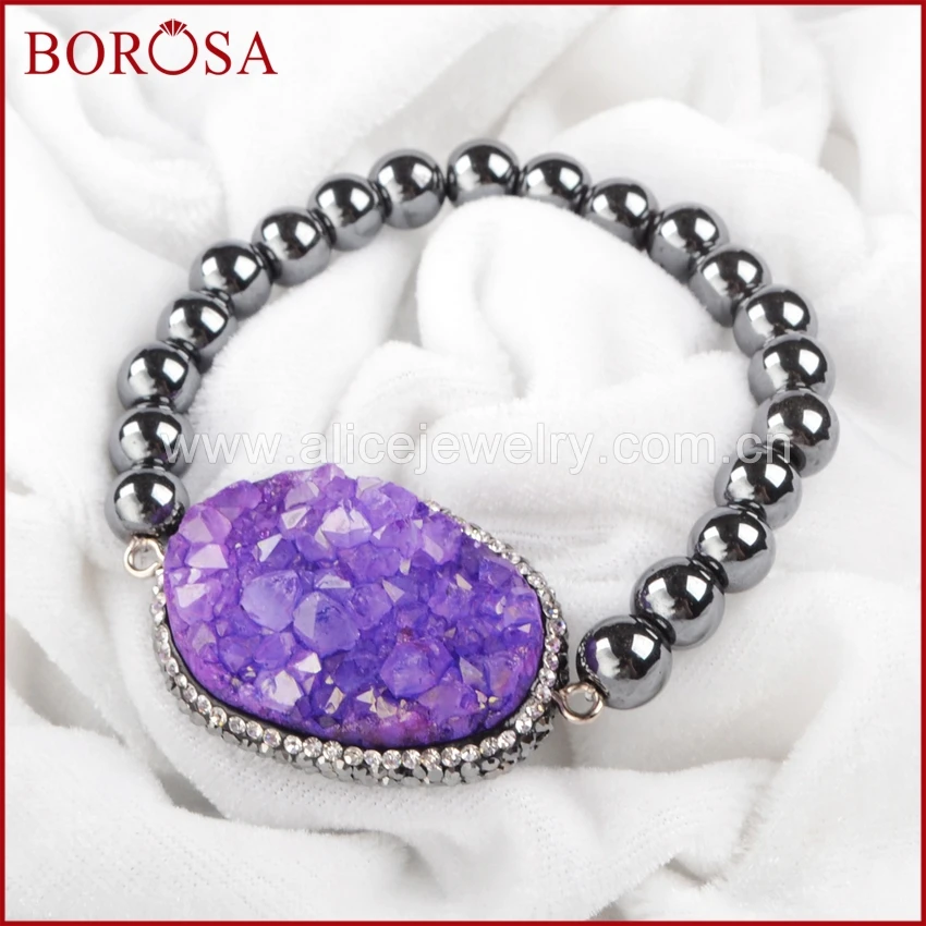 BOROSA Фиолетовый Кристалл Друза Druzy Quartz & 8mm Магнитные бусины браслет с кристаллом Стразы паве Цирконий JAB216
BOROSA Фиолетовый Кристалл Друза Druzy Quartz & 8mm Магнитные бусины браслет с кристаллом Стразы паве Цирконий JAB216