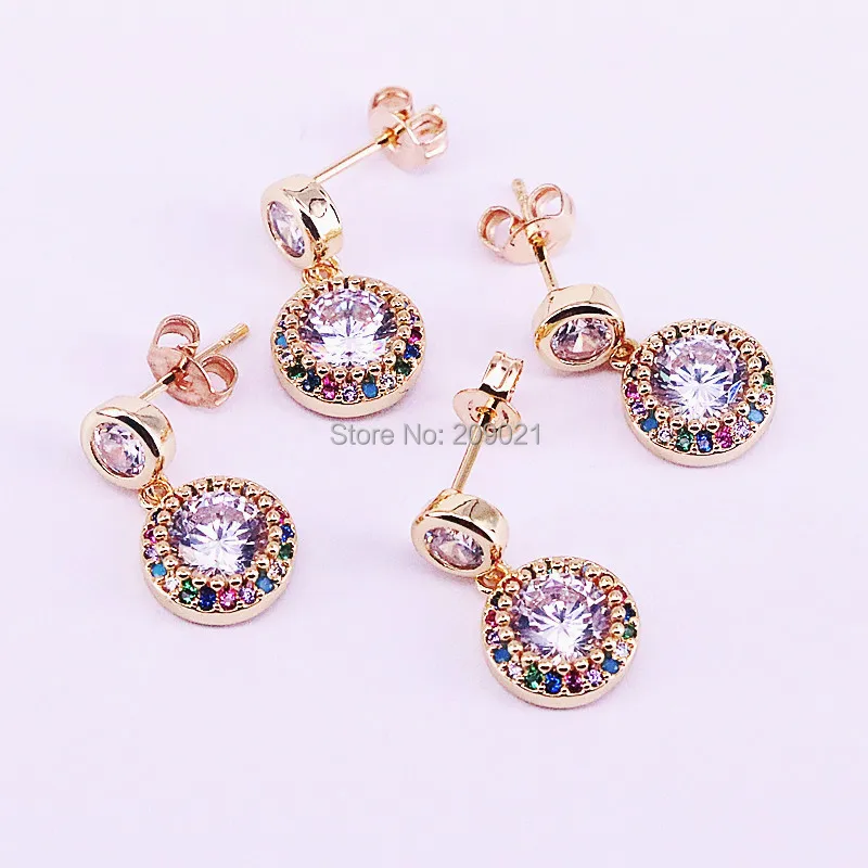 6Pairs New Trendy Gold Color Colorful CZ micro pave round dangle Earrings Women's/Girl's Jewelry Gift
6Pairs New Trendy Gold Color Colorful CZ micro pave round dangle Earrings Women's/Girl's Jewelry Gift