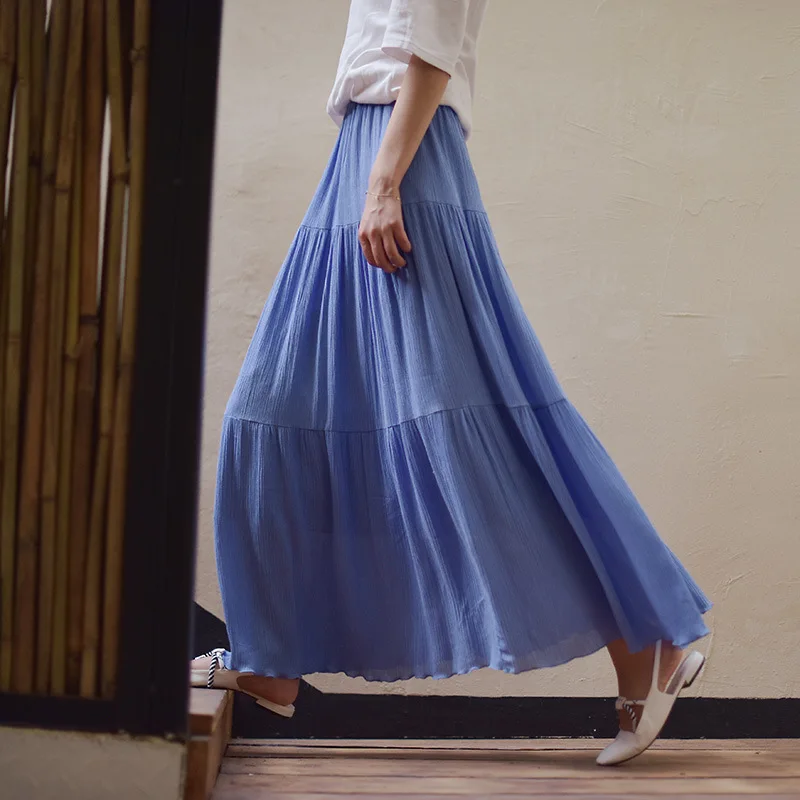 DASSWEI Vintage Women Skirts 2022 Summer Fashion Long Pleated Elastic High Waist Cotton Solid Skirt Lady Beach Boho Maxi Skirt
DASSWEI Vintage Women Skirts 2022 Summer Fashion Long Pleated Elastic High Waist Cotton Solid Skirt Lady Beach Boho Maxi Skirt