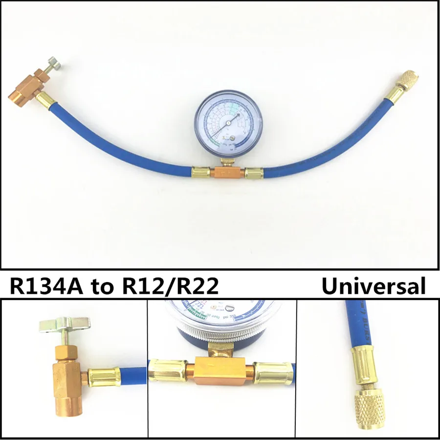 Universal R134A to R12/R22 Car Air Conditioning AC Refrigerant Charging Hose Pipe + Can Gauge Free Shipping
Universal R134A to R12/R22 Car Air Conditioning AC Refrigerant Charging Hose Pipe + Can Gauge Free Shipping