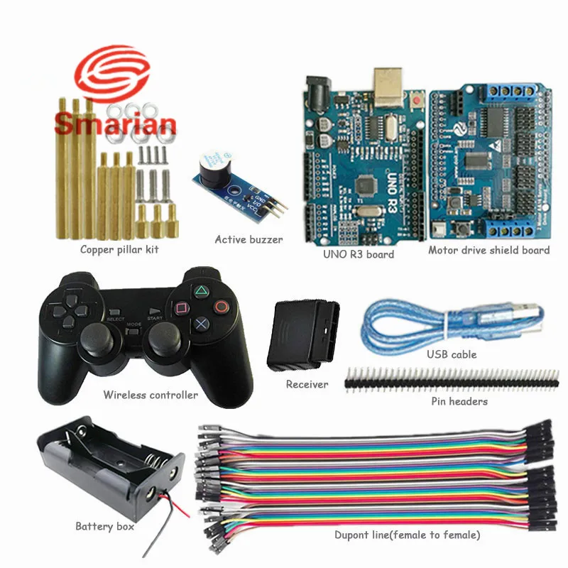 Control Smart Robot Crawler Tank Car Chassis with Arduino Uno R3 Board Motor Drive Shield
Control Smart Robot Crawler Tank Car Chassis with Arduino Uno R3 Board Motor Drive Shield