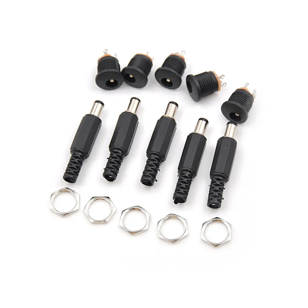 10PCS/LOT 5.5X2.5mm 5pcs DC Power Female Plug Jack + 5pcs Male Plug Jack Socket Adapter Connector 5.5*2.5mm DC022
10PCS/LOT 5.5X2.5mm 5pcs DC Power Female Plug Jack + 5pcs Male Plug Jack Socket Adapter Connector 5.5*2.5mm DC022