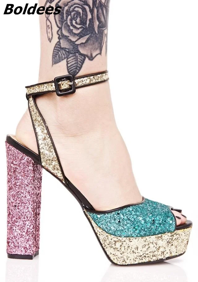 Newest Bling Buckle Style Peep Toe Mixed Color Matched Sandals Sequins Glittering Platform Shoes Fashion Dress Shoes
Newest Bling Buckle Style Peep Toe Mixed Color Matched Sandals Sequins Glittering Platform Shoes Fashion Dress Shoes