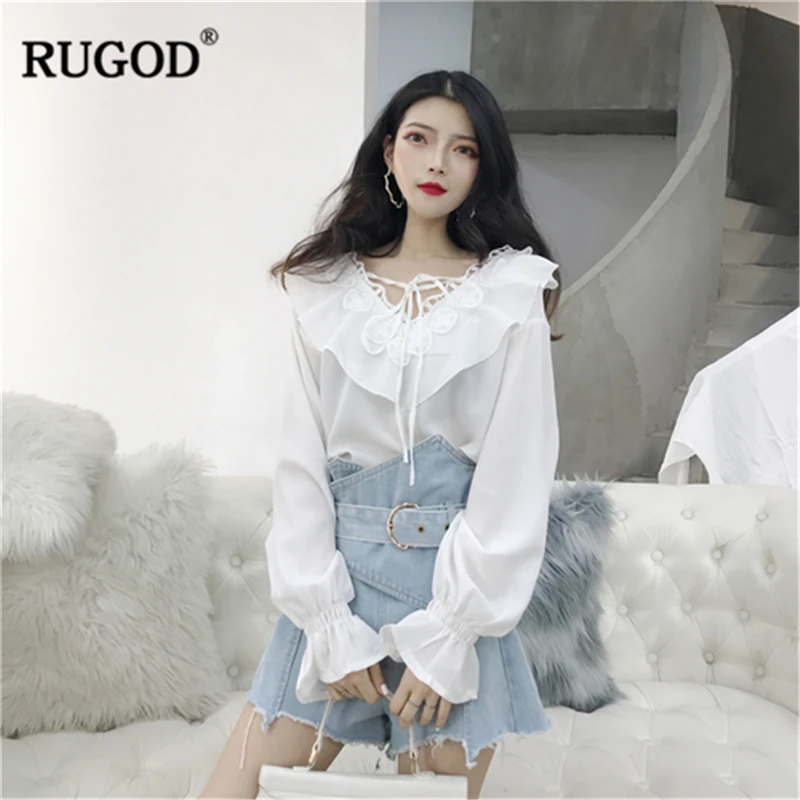 RUGOD 2020 элегантные шифоновые женские рубашки с расклешенными рукавами, гофрированный воротник с белым бантом, винтажные повседневные весенн...
RUGOD 2020 элегантные шифоновые женские рубашки с расклешенными рукавами, гофрированный воротник с белым бантом, винтажные повседневные весенн...