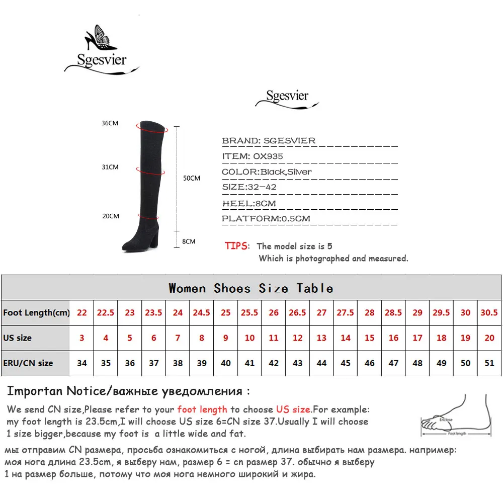 Sgesvier Comfort Thick Heel Slip On Over The Knee Boots Fashion Bling Party Thigh Boots Woman Elastic Boots Size 32-42 OX935
Sgesvier Comfort Thick Heel Slip On Over The Knee Boots Fashion Bling Party Thigh Boots Woman Elastic Boots Size 32-42 OX935