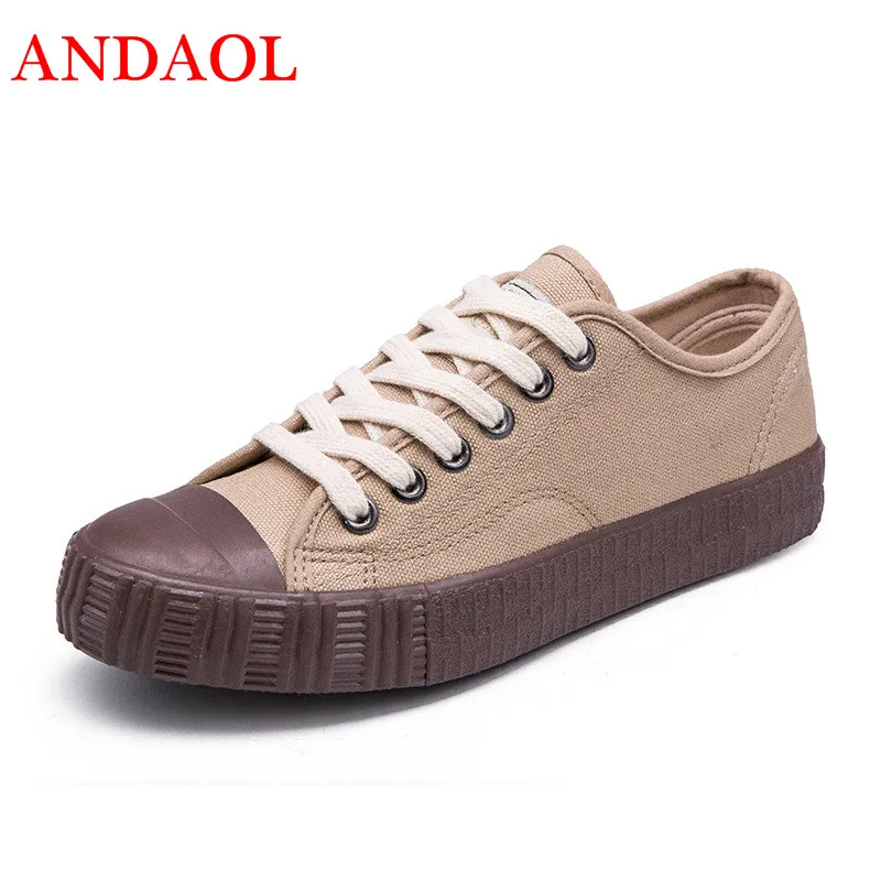 ANDAOL Men's Casual Shoes Top Quality Non-slip Breathable Light Sneakers Tenis Feminino New Lace-Up Campus Canvas Trainers
ANDAOL Men's Casual Shoes Top Quality Non-slip Breathable Light Sneakers Tenis Feminino New Lace-Up Campus Canvas Trainers